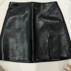 black leather skirt